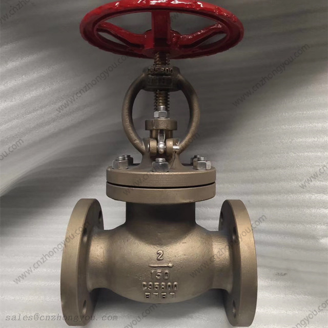 Aluminum Bronze C95800 GLOBE VALVE, 2'' 150LB, ASTM B148 C95800 Body, Monel K500 Stem, RF Flanged