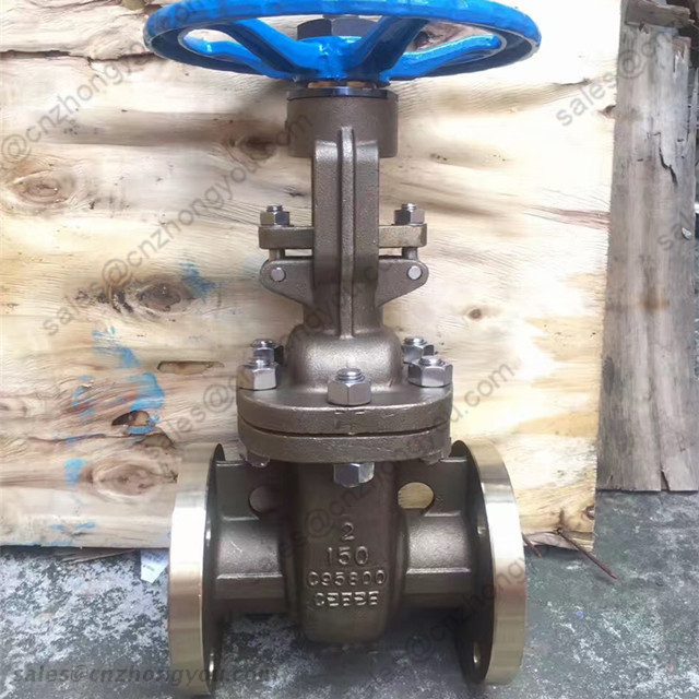 Aluminum Bronze Gate Valve, 2'' 150LB, ASTM B148 C95800 Body, Monel Trim, RF