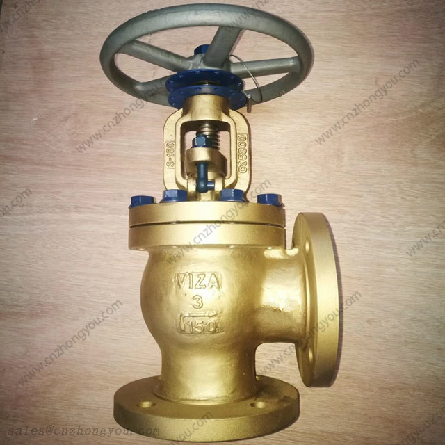 Angle Globe Valve, 3'' 150LB, ASTM B148 C95800 Body, ASTM B148 C95800 Trim, RF Ends