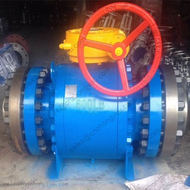 BALL VALVE(Trunnion Mounted) 12'' 600LB, A350 LF2 Body, LF2+ENP Ball, RTJ