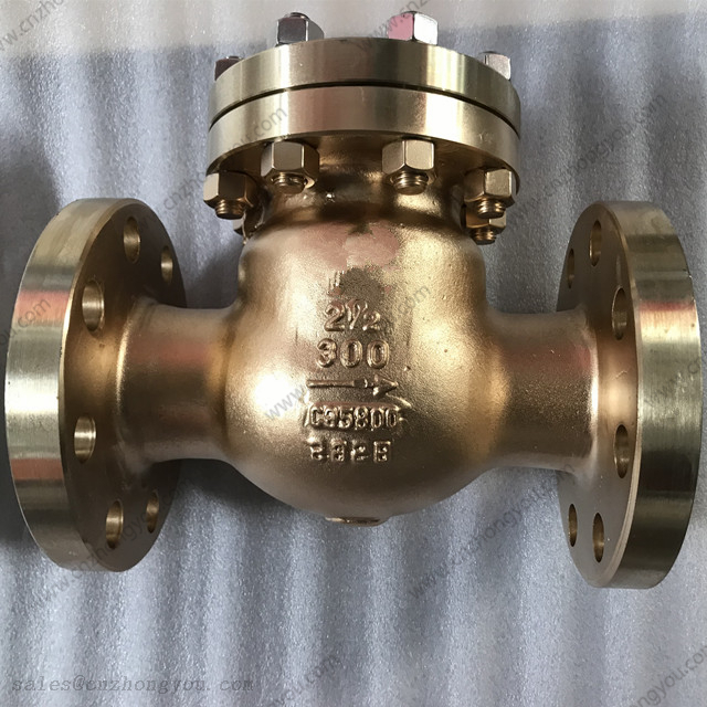 Bronze C95800 SWING CHECK VALVE, 2.5'' 300LB, ASTM B148 C95800 Body, C95800 Trim, RF