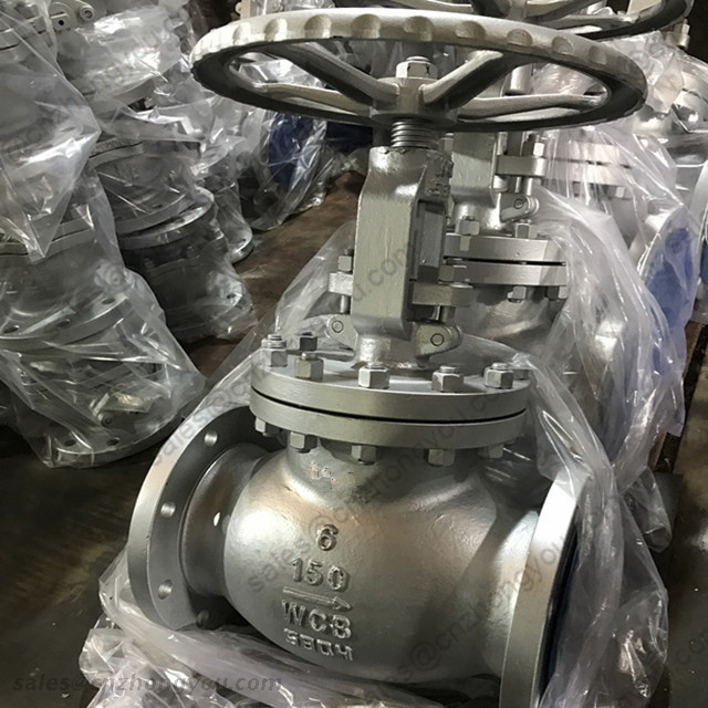 Cast Steel Globe Valve, 6'' 150LB, ASTM A216 WCB Body, 13Cr+STL Trim, RF