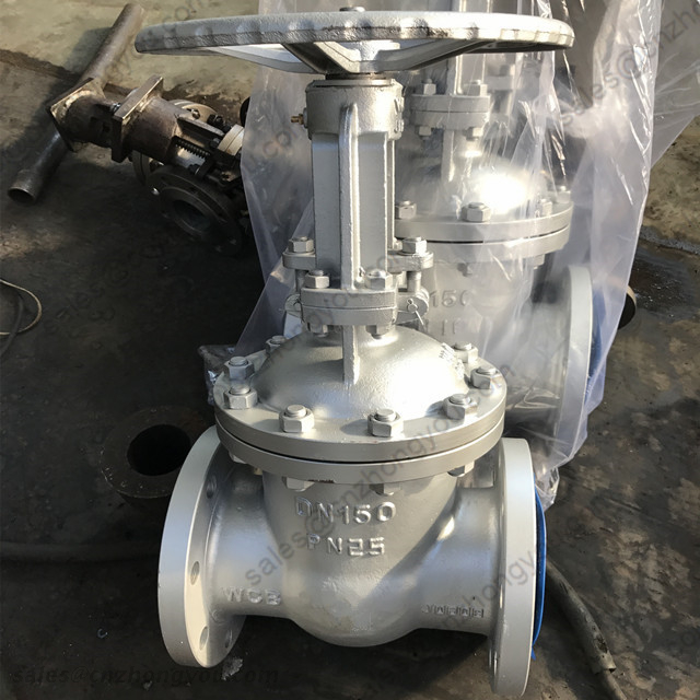 DIN Gate Valve, DN150 PN25, ASTM A216 WCB Body, Trim No.8, RF Ends, Handwheel Operated