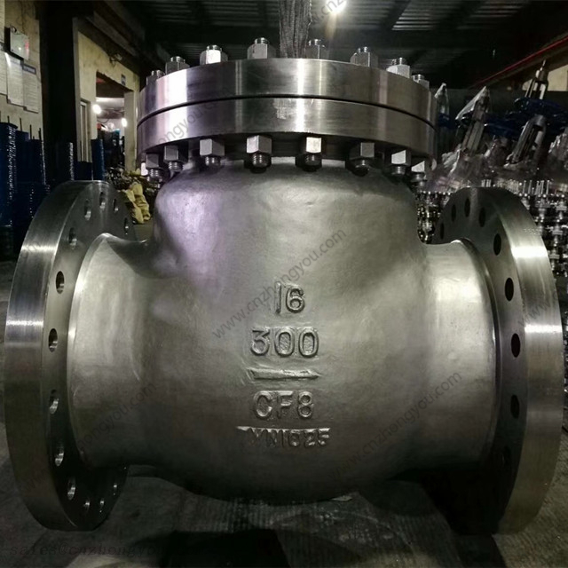 Double Flange Swing Check Valve, 16'' 300LB, ASTM A351 CF8 Body, SS304 Trim, FM Ends