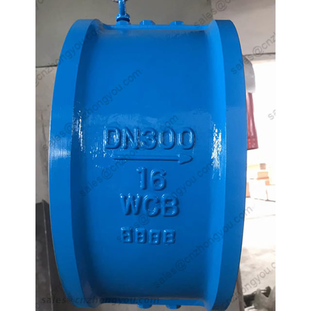 Dual Plate Swing Type Wafer Check Valve, DN300 PN16, ASTM A216 WCB Body, SS316 Trim