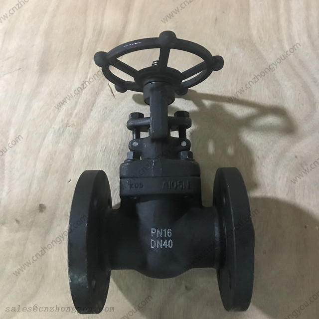 Flanged Forged Gate Valve, DN40 PN16, DIN C22.8 Body, DIN C22.8 Trim, RF