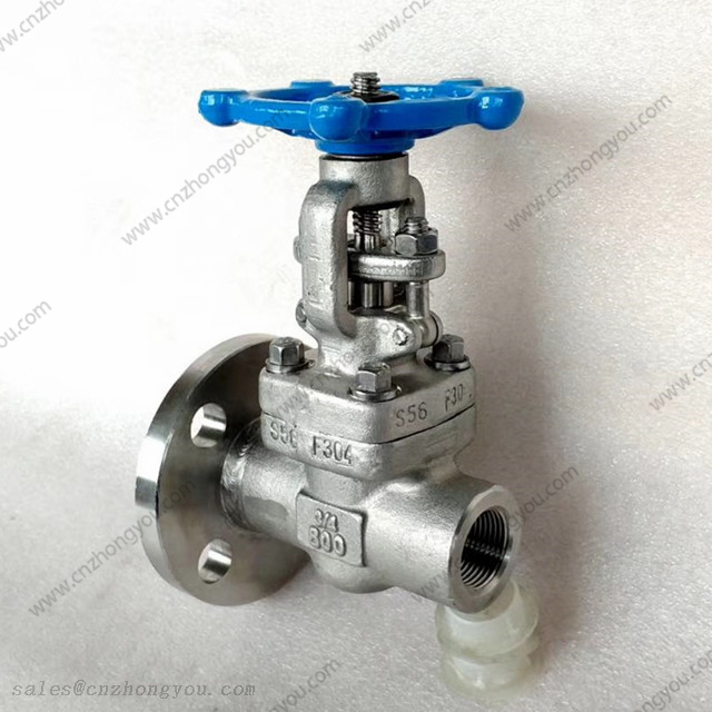 Forged Gate Valve, 0.75'' 800#, ASTM A182 F304 Body, ASTM A182 F304 Trim, RF&NPT