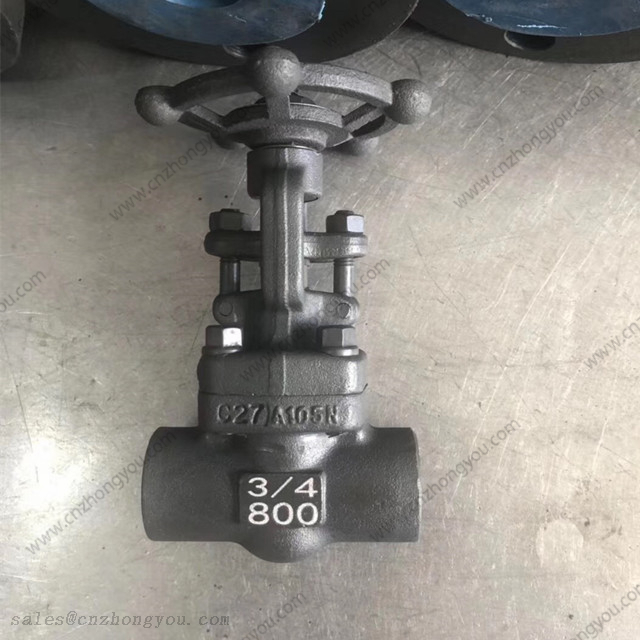 Forged Steel GATE VALVE, 0.75'' 800#, ASTM A105 Body, 12Cr Trim, Socket Weld