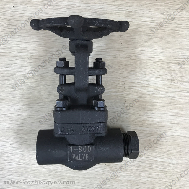 Forged Steel Gate Valve with Plug, 1'' 800LB, ASTM A105N Body, ASTM A105N Trim, SW/NPT.F+PLUG