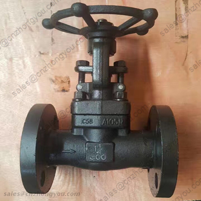 Forged Steel Globe Valve, 1-1/4'' 300LB, ASTM A105N Body, ASTM A105N Trim, RF