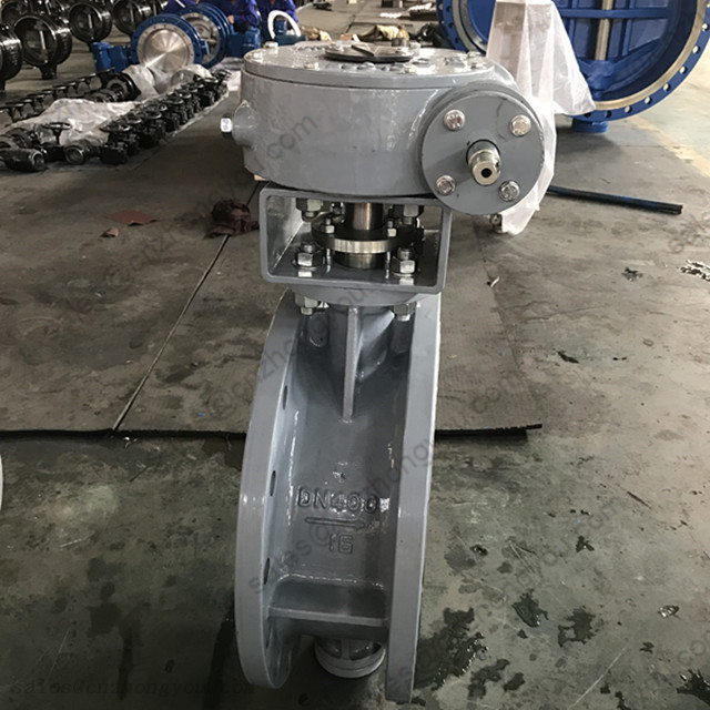 Double Eccentric Rubber Seal Butterfly Valve DN400 PN16, ASTM A216 WCB Body, Flanged Ends