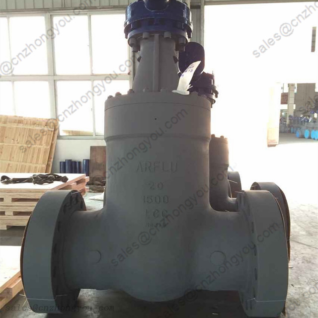 Low Temperature GATE VALVE 20'' 1500LB, A352 LCC Body, SS304 Trim, RTJ, Gearbox Operated