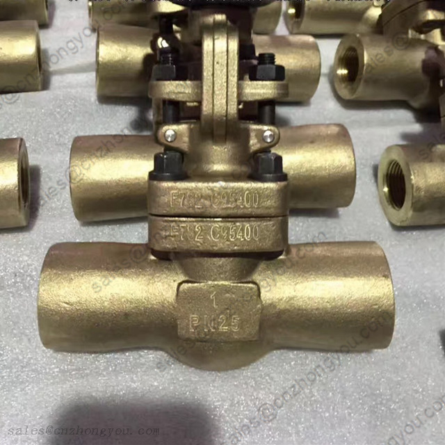 Aluminum Bronze Gate Valve DN25 PN25, ASTM B148 C95400 Body, NPT