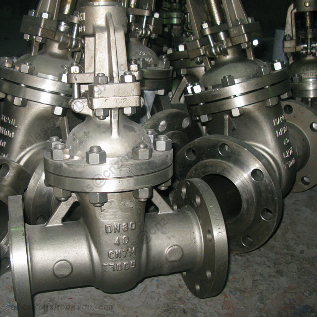 Gate Valve DN80 PN40, ASTM A351 CN7M Body, Alloy 20 Trim, MF