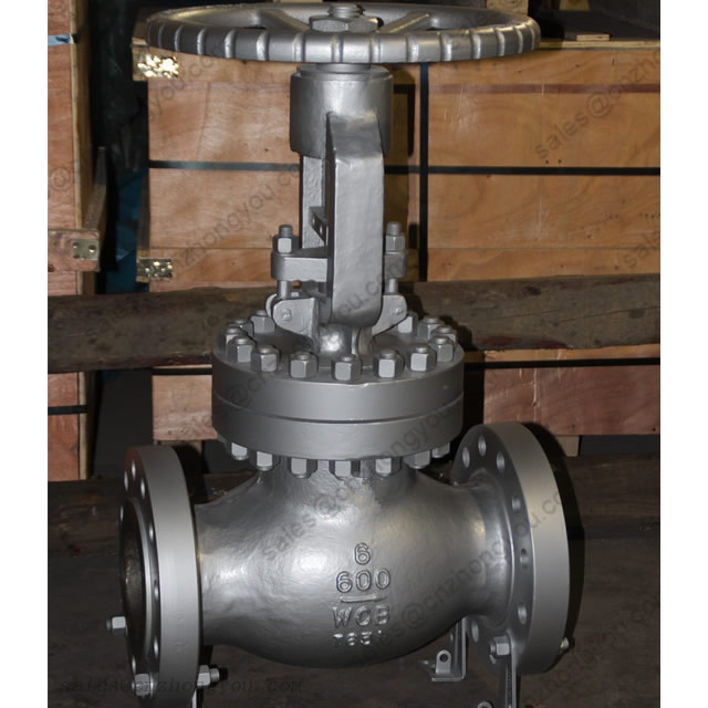 GLOBE VALVE 6'' 600LB, A216 WCB Body, 13Cr Trim, RF, Handwheel Operated