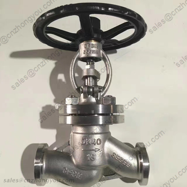 Globe Valve, DN40 PN16, ASTM A351 CF8M Body, SS316 Trim, Butt Weld