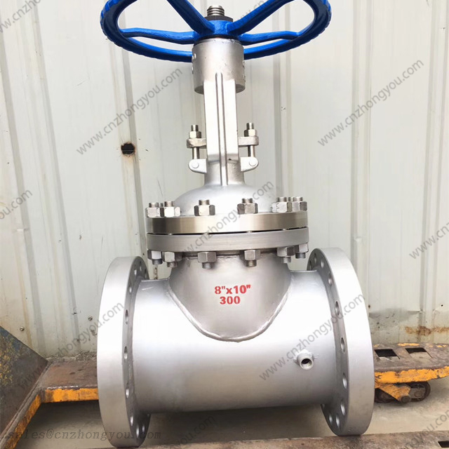 Heated Jacket Gate Valve, 8''X10'' 300LB, ASTM A216 WCB Body, CS Jacket, Flanged End