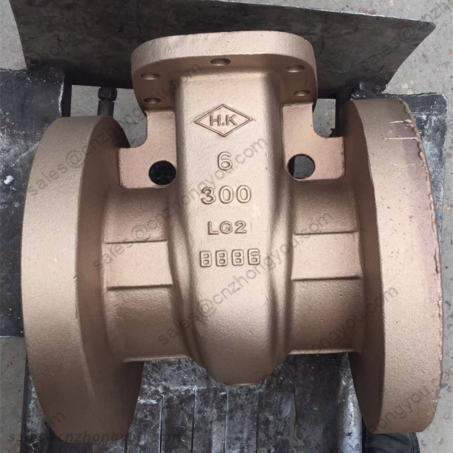 Leaded Gunmetal Bronze Gate Valve, 6'' 300LB, BS1400 LG2, BS1400 Trim, RF Ends