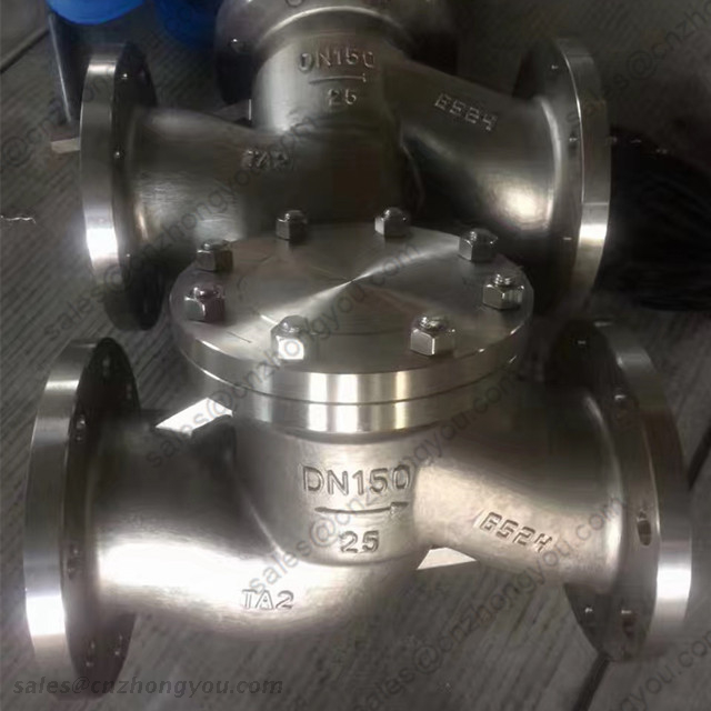 Titanium Lift Check Valve, DN150 PN25, ASTM TA2 Body, ASTM TA2 Trim, RF