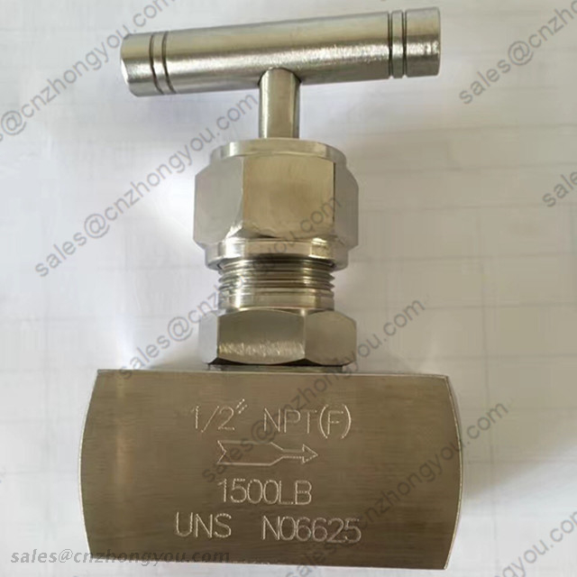 Needle Valve, 1/2'' 1500LB, ASTM B564 UNS N06625 Body, ASTM B564 UNS N06625 Disc, NPT.F