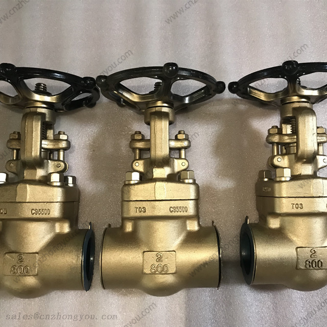 Nickel Aluminum Bronze GATE VALVE, 2'' 800#, ASTM B763 C95500 Body, UNS C95500 Trim, Threaded End