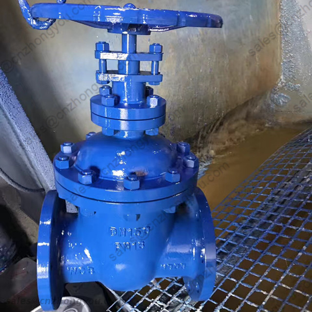 Non-Rising Stem Gate Valve, DN150 PN16, ASTM A216 WCB Body, 13Cr Trim, RF