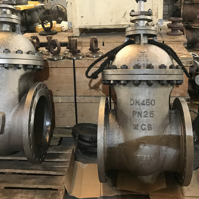 Non Rising Stem Gate Valve DN450 PN25, ASTM A216 WCB, HF Trim, RF