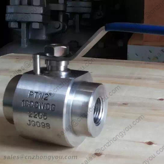 One Piece Forged Ball Valve, 1/2'' 1000WOG, 2205 Body, 2205 Trim, NPTXNPT