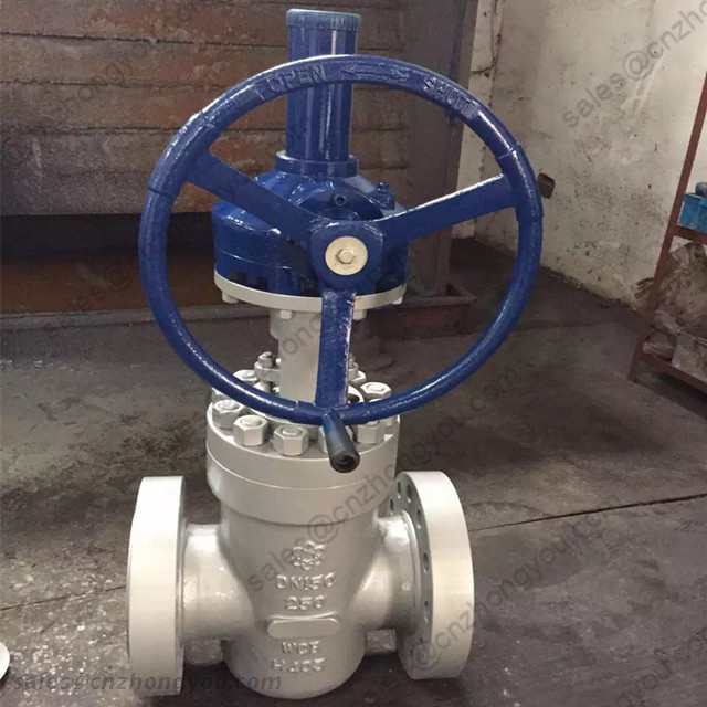 Parallel Gate Valve, DN150 PN250, ASTM A216 WCB Body, SS304 Trim, RTJ, Gearbox