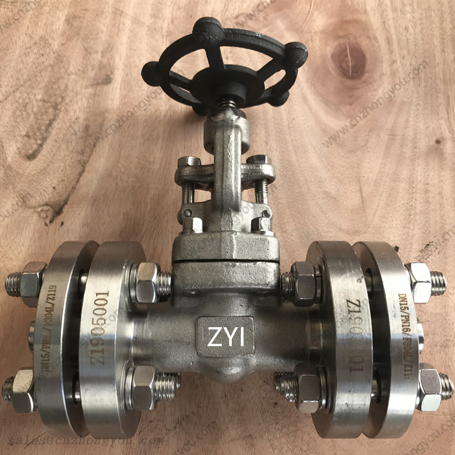 PN16 Gate Valve, DN15 PN16, ASTM A182 F304L Body, ASTM A182 F304L Trim, RF