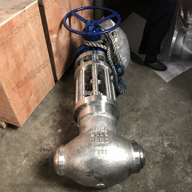 Pressure Seal Bonnet Globe Valve, DN150 2500LB, ASTM A351 CF8C Body, ASTM A182 F347 Trim, BW