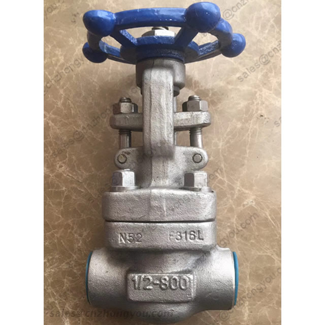 FS Forged Steel Gate Valve, DN15 800LB, ASTM A182 F316L Body, F316L Trim, SW