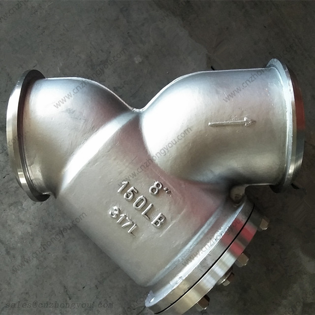 Stainless Steel Y STRAINER, 8'' Class 150, SS317L Body, SS317L Screen, BW Ends