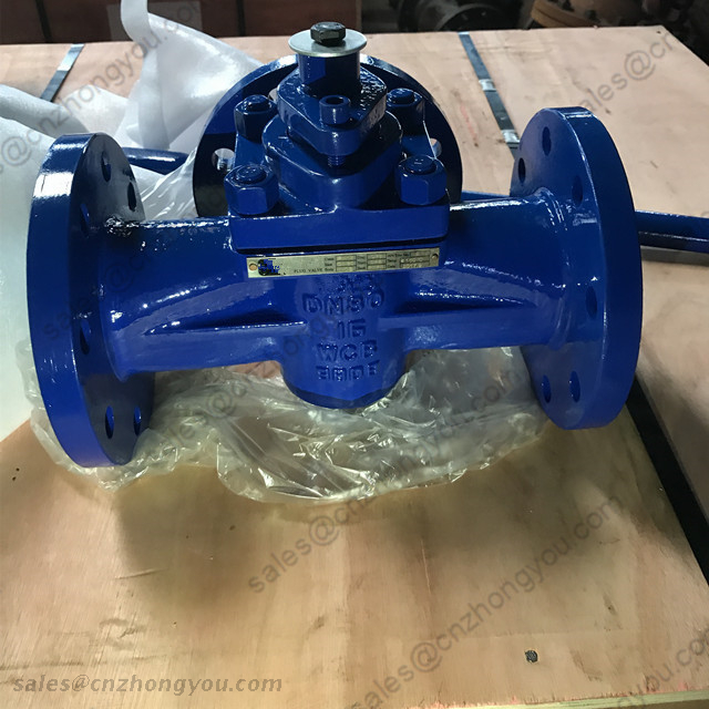 Three Way L Type Lubricated Plug Valve, DN80 PN16, ASTM A216 WCB Body, SS304 Trim, RF