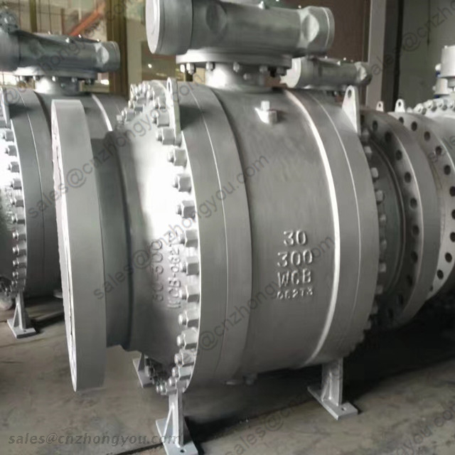 Trunnion Mounted Carbon Steel Ball Valve, 30'' 300LB, ASTM A216 WCB, SS304 Trim, RF