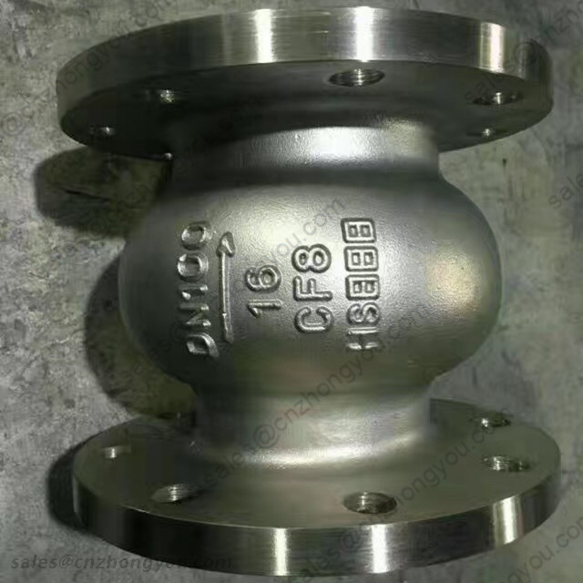 Vertical Lift Check Valve, DN100 PN16, ASTM A351 CF8 Body, ASTM A351 CF8 Trim, RF