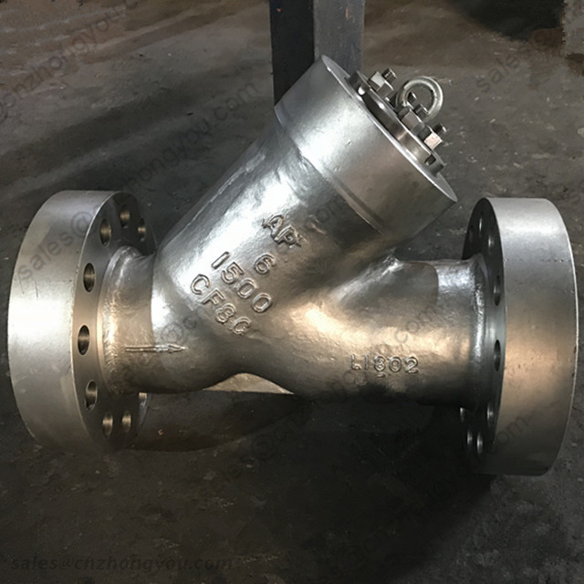 Y Pattern Pressure Seal Cover Lift Check Valve, 6Inch 1500LB, ASTM A351 CF8C Body, SS347 Trim, RTJ