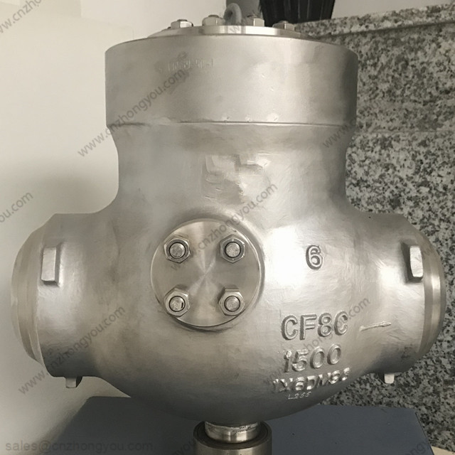 Pressure Seal Tilting Disc Check Valve, 6'' 1500LB, ASTM A351 CF8C Body, Trim No. #17, BW ends