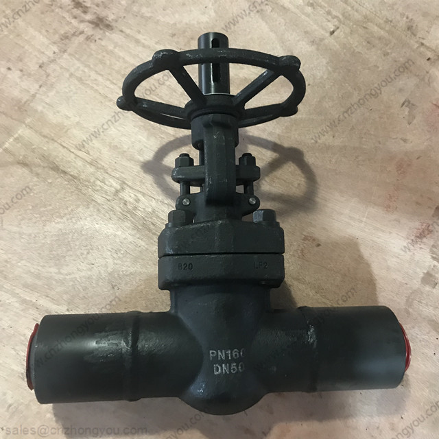 Forged Steel Gate Valve, DN50 PN160, ASTM A350 LF2 Body, Trim #5, Butt Weld