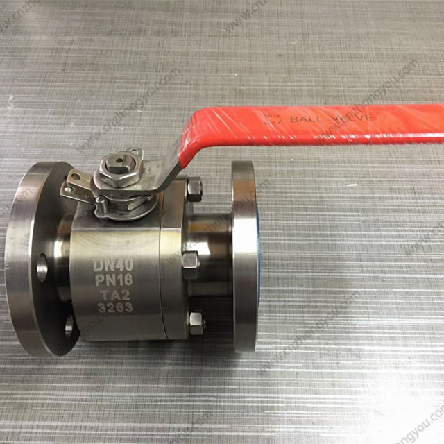 2PCS TA2 Ball Valve, DN40 PN16, TA2 Body, TA2 Trim, RF Ends