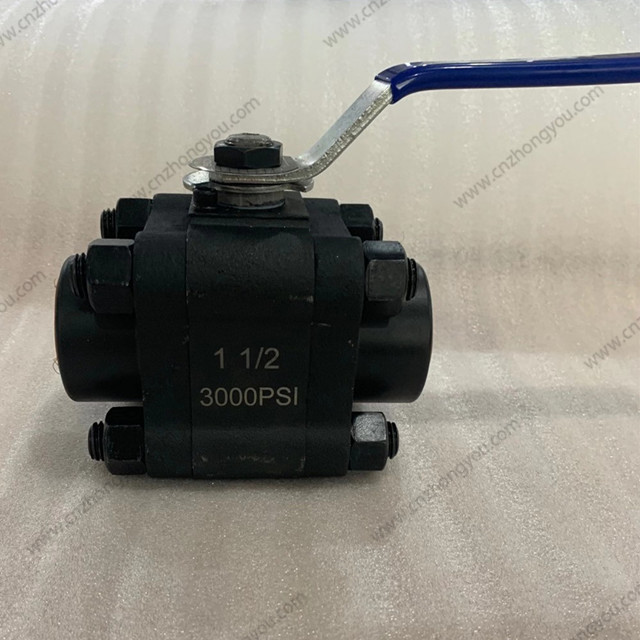 3PCS Ball Valve, 1.5'' 3000PSI, ASTM A105 Body, ASTM A105 Trim, SW