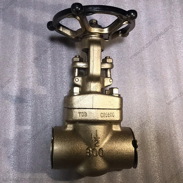 Aluminum Bronze Gate Valve, 1.5'' 800LB, ASTM B763 UNS C95500 Body, UNS C95500 Trim, Threaded Ends