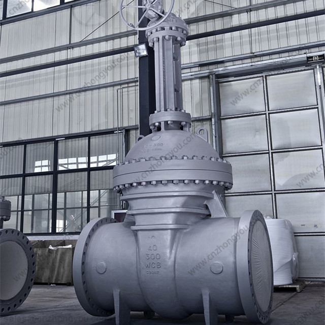API Gate Valve, 40'' 300LB, ASTM A216 WCB Body, 13Cr+HF Trim, Flanged Ends