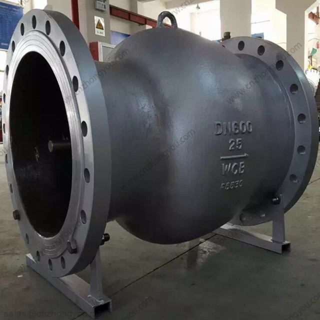 Axial Flow Check Valve, DN600 PN25, ASTM A216 WCB Body, 13Cr Trim, RF Ends