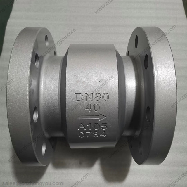 Axial Flow Check Valve, DN80 PN40, ASTM A105 Body, F304 Trim, RF Ends