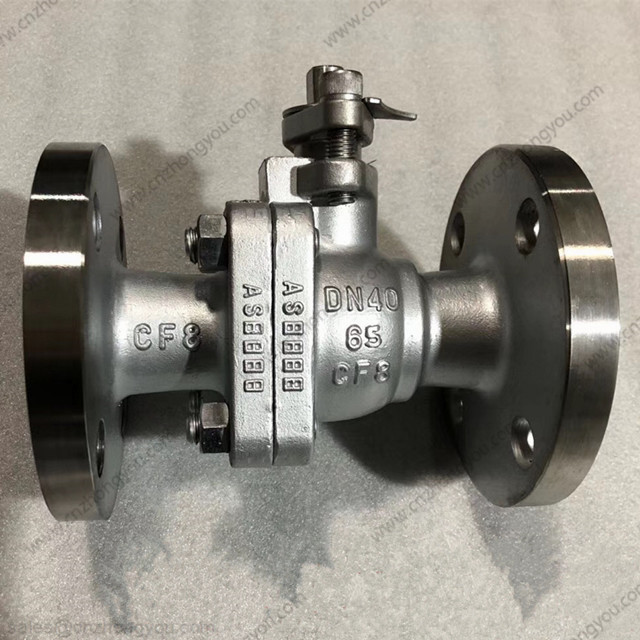 Bare Stem Ball Valve, DN40 PN65, ASTM A351 CF8 Body, F304 Ball, RF