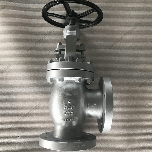 C12 Angle Globe Valve, 4'' 300LB, ASTM A217 C12 Body, C12+STL Trim, RF