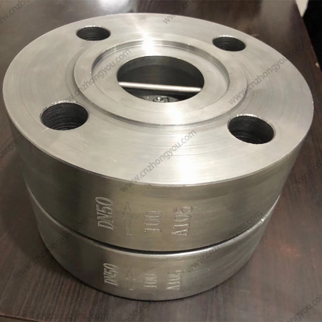 Forged Steel Lug Wafer Check Valve, DN50 PN100, ASTM A105 Body, CA15 Trim, LFF Ends