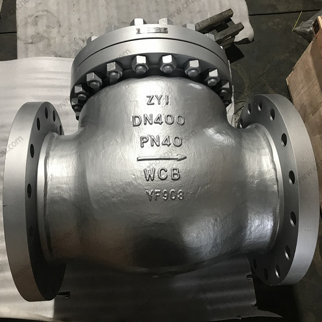 GOST Swing Check Valve, DN400 PN40, ASTM A216 WCB Body, 13Cr Trim, RF