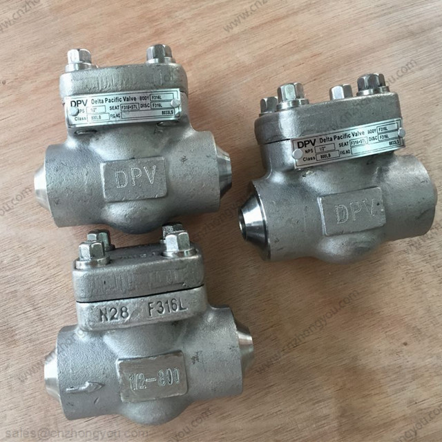 Lift Check Valve, DN15 800LB, ASTM A182 F316L Body, F316L Trim, Butt Weld